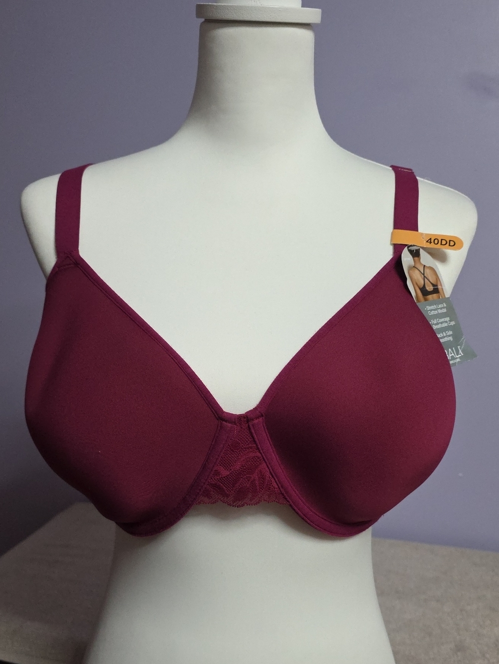 Bali Smooth Underwire Bra‎ in Berry